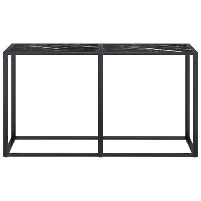 vidaXL Konzolový stolek černý mramor 140 x 35 x 75,5 cm tvrzené sklo