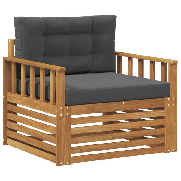 vidaXL Venkovn&iacute; pohovkov&aacute; souprava Masivn&iacute; ak&aacute;ciov&eacute; dřevo a polyester