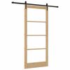vidaXL Posuvn&eacute; dveře Př&iacute;rodn&iacute; 93 x 211 cm Masivn&iacute; borov&eacute; dřevo a sklo