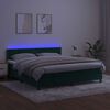 vidaXL Box spring postel s matrac&iacute; a LED tmavě zelen&aacute; 160x200 cm samet
