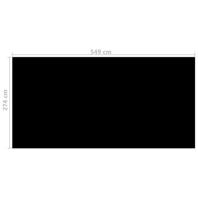 vidaXL Kryt na bazén černý 549 x 274 cm PE