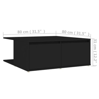vidaXL Konferenční stolek černý 80 x 80 x 31 cm dřevotříska