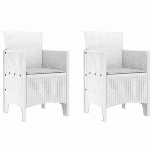 vidaXL Zahradn&iacute; křeslo 2 pcs B&iacute;l&aacute; 53 x 49 x 85 cm Polypropylen