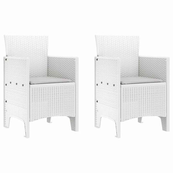 vidaXL Zahradn&iacute; křeslo 2 pcs B&iacute;l&aacute; 53 x 49 x 85 cm Polypropylen