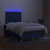 vidaXL Box spring postel s matrac&iacute; a LED modr&aacute; 120 x 200 cm textil