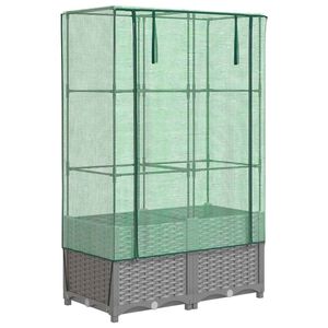 vidaXL Vyv&yacute;&scaron;en&yacute; z&aacute;hon se sklen&iacute;kem ratanov&yacute; vzhled 80 x 40 x 138 cm
