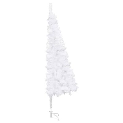 vidaXL Rohový umělý vánoční stromek s LED diodami bílý 150 cm PVC