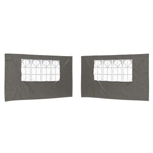 vidaXL Bočn&iacute; stěna p&aacute;rty stanu 2 ks 400 x 195 cm Antracitov&aacute; PE a ocel