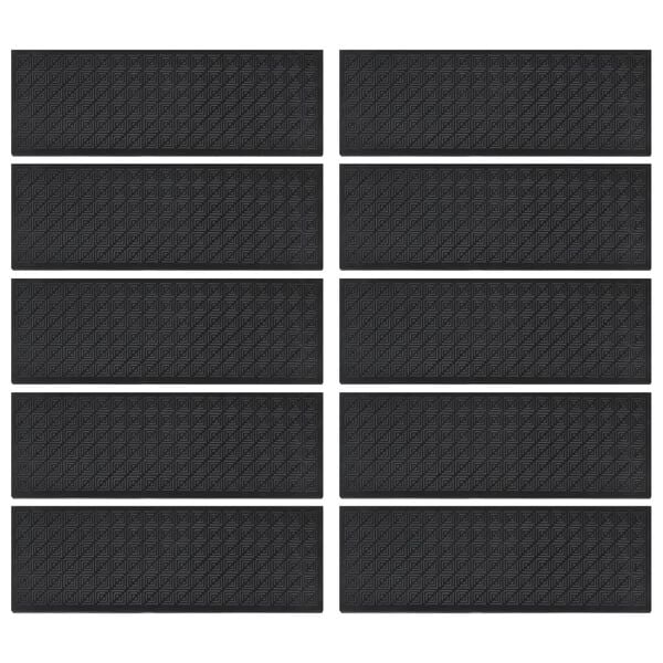 vidaXL Nášlapy na schody 10 ks 25 x 75 cm guma