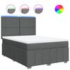 vidaXL Box spring postel s matrac&iacute; tmavě &scaron;ed&yacute; 140 x 190 cm textil