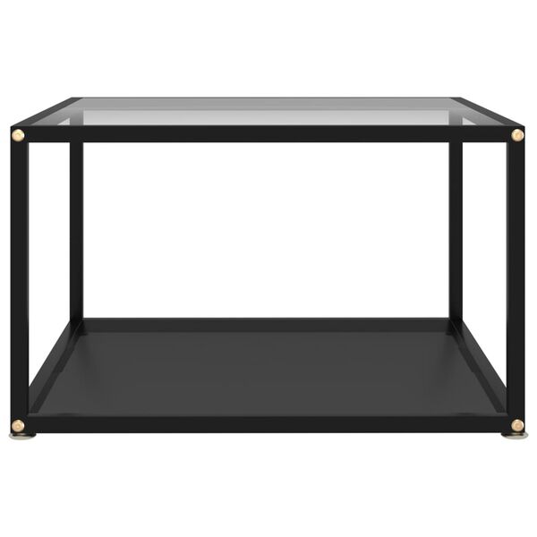 322891 vidaXL Coffee Table Transparent and Black 60x60x35 cm Tempered Glass