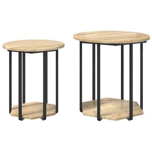 vidaXL Sada odkl&aacute;dac&iacute;ch stolků 2 ks Hněd&aacute; 50 x 50 x 50,5 cm
