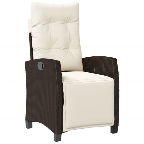 vidaXL 3d&iacute;ln&yacute; bistro set s podu&scaron;kami hněd&yacute; polyratan