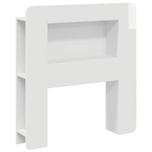 vidaXL Čelo postele se skř&iacute;ňkou B&iacute;l&aacute; s vysok&yacute;m leskem Dřevěn&yacute; materi&aacute;l