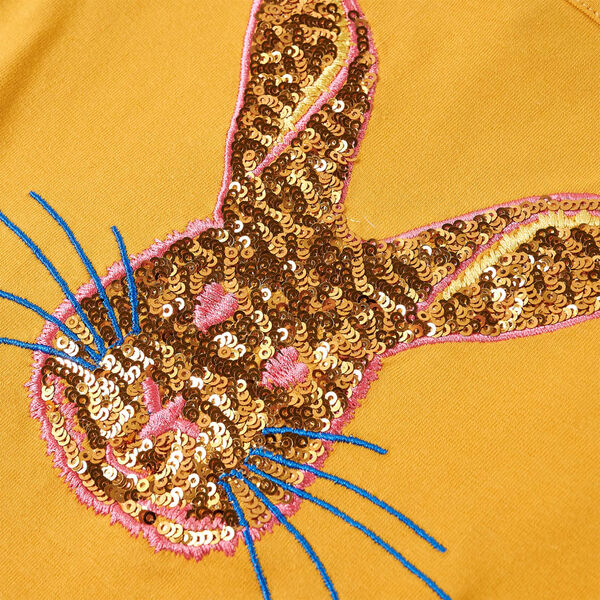 Dětsk&eacute; tričko s dlouh&yacute;m ruk&aacute;vem okrov&eacute; 116