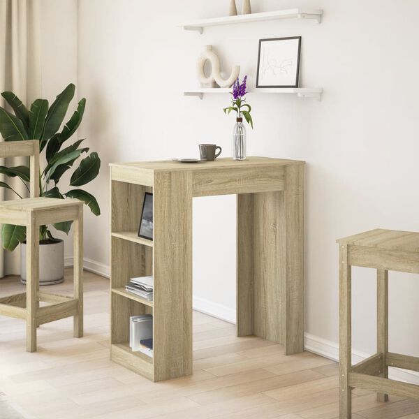 vidaXL Barov&yacute; stůl s reg&aacute;ly dub sonoma 95 x 47 x 103,5 cm kompozit