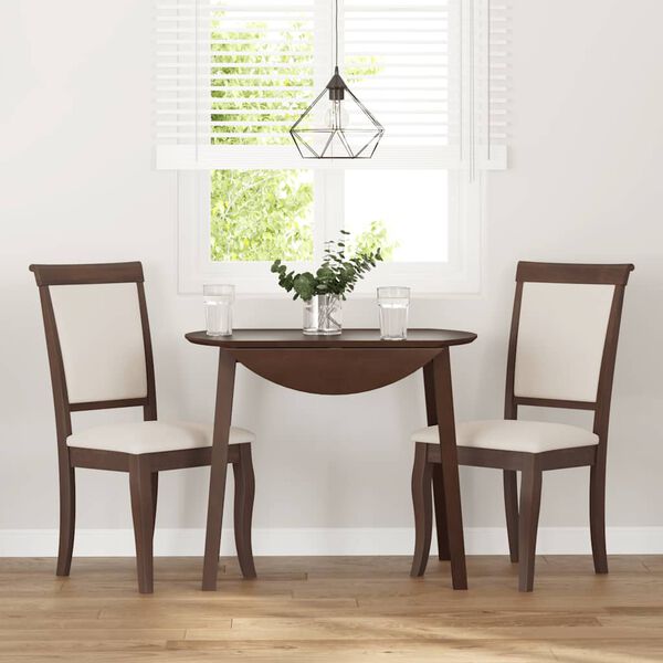 vidaXL Jídelní židle s polštáři 2 ks Hnědá masivní dřevěná guma