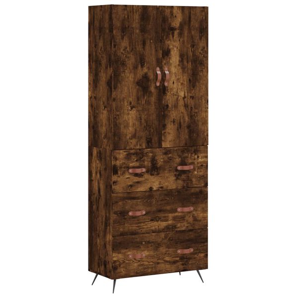 vidaXL Skř&iacute;ň highboard kouřov&yacute; dub 69,5 x 34 x 180 cm kompozitn&iacute; dřevo