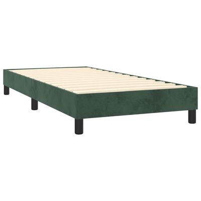 vidaXL Box spring postel s matrací tmavě zelená 100x200 cm samet