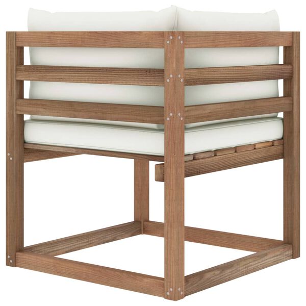 vidaXL Zahradn&iacute; rohov&aacute; pohovka z palet s kr&eacute;mov&yacute;mi podu&scaron;kami