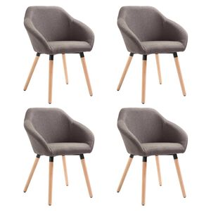 vidaXL J&iacute;deln&iacute; židle 4 ks taupe textil