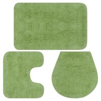 vidaXL Sada koupelnových předložek 3 kusy textilní zelená