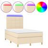 vidaXL Box spring postel s matrac&iacute; a LED kr&eacute;mov&aacute; 120 x 200 cm textil