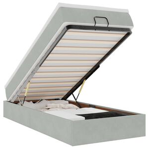 vidaXL Osmansk&yacute; r&aacute;m postele s matrac&iacute; světle &scaron;ed&aacute; 90x200cm samet