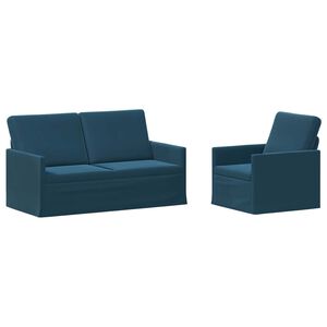 vidaXL Set pohovek 2 pcs Modr&aacute; Samet