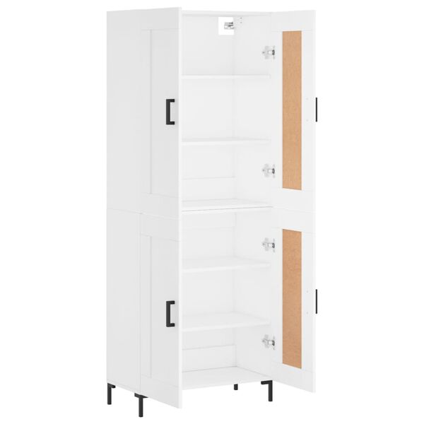 vidaXL Skř&iacute;ň highboard b&iacute;l&aacute; 69,5 x 34 x 180 cm kompozitn&iacute; dřevo