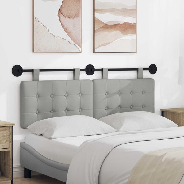 vidaXL Z&aacute;věsn&aacute; čeln&iacute; deska Oblačno &scaron;ed&aacute; 150 x 55 x 5 cm textil