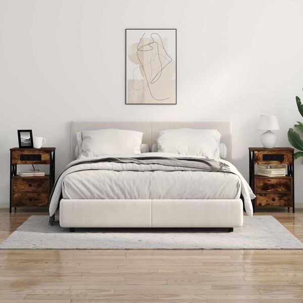 vidaXL Nočn&iacute; skř&iacute;ňka Kouřov&yacute; dub 40 x 31 x 60 cm kompozitn&iacute; dřevo