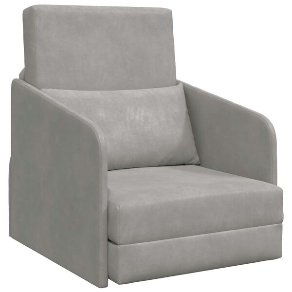 vidaXL Pohovka na span&iacute; Světle &scaron;ed&aacute; 65 x 80 x 83 cm samet