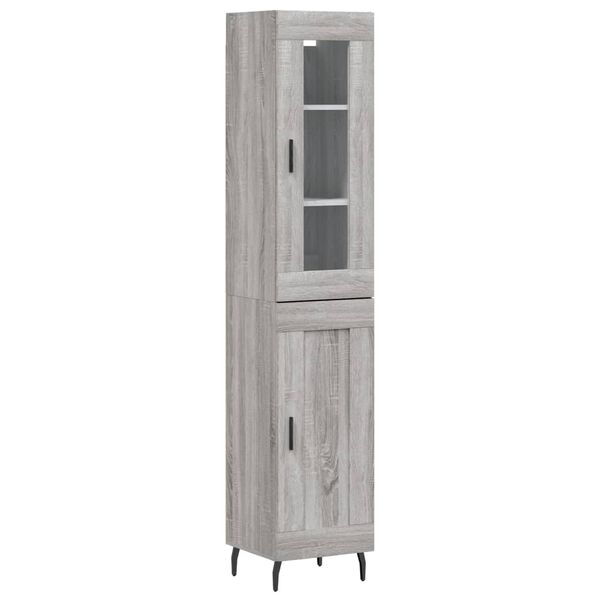 vidaXL Skř&iacute;ň highboard &scaron;ed&aacute; sonoma 34,5 x 34 x 180 cm kompozitn&iacute; dřevo