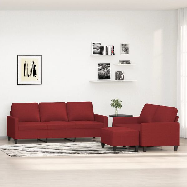 vidaXL 3d&iacute;ln&aacute; sedac&iacute; souprava s podu&scaron;kami v&iacute;nov&aacute; textil