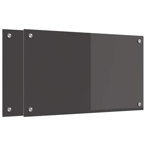 vidaXL Kuchyňsk&yacute; obklad 2 ks Tmavě &scaron;ed&aacute; 70 x 40 cm tvrzen&eacute; sklo