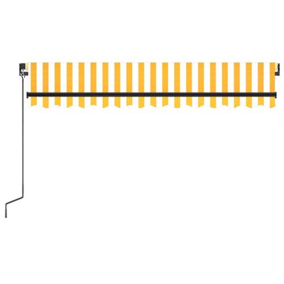 vidaXL Ručně zatahovací markýza s LED světlem 350 x 250 cm žlutobílá
