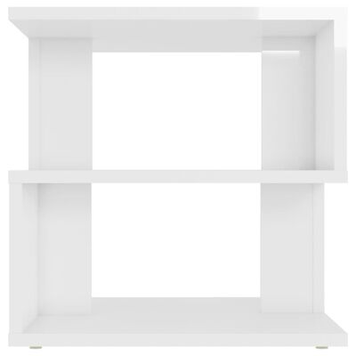 vidaXL Odkládací stolek bílý s vysokým leskem 40x40x40 cm dřevotříska