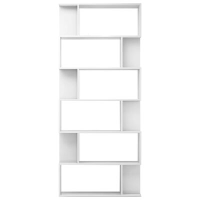 vidaXL Knihovna/zástěna bílá vysoký lesk 80 x 24 x 192 cm