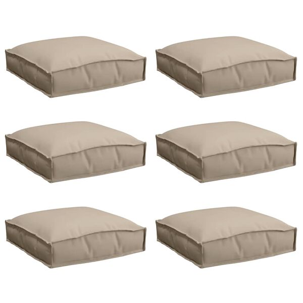 vidaXL Pol&scaron;t&aacute;ř 6 pcs Taupe 40 x 40 x 8 cm Oxford l&aacute;tka