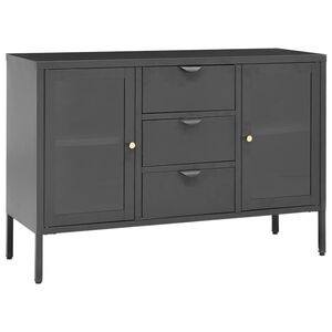 vidaXL Př&iacute;born&iacute;k antracitov&yacute; 105 x 35 x 70 cm ocel a tvrzen&eacute; sklo