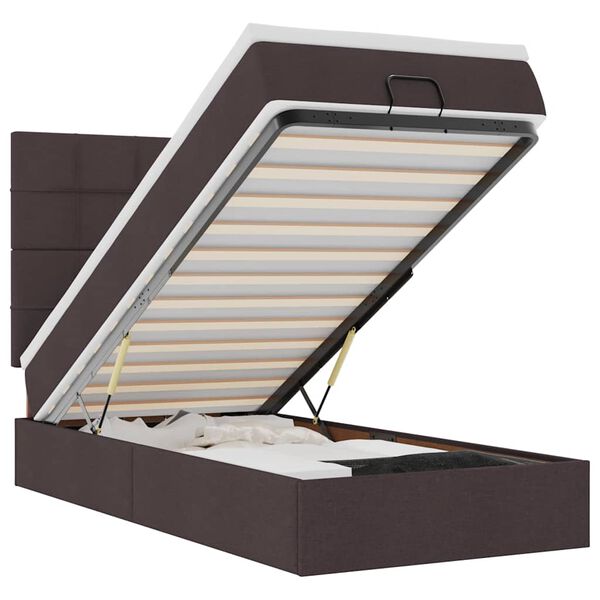 vidaXL Osmansk&yacute; r&aacute;m postele s matrac&iacute; tmavě &scaron;ed&aacute; 90x190cm textil