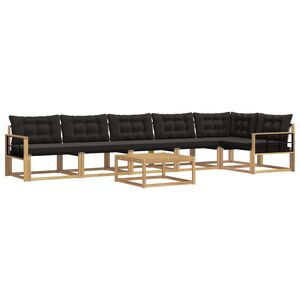 vidaXL Venkovn&iacute; pohovkov&aacute; souprava 7 pcs B&iacute;l&aacute; a čern&aacute; 79 x 79 x 37 cm