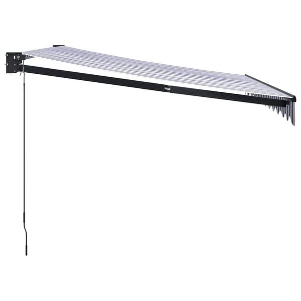 vidaXL Zatahovac&iacute; mark&yacute;za modr&aacute; a b&iacute;l&aacute; 3 x 2,5 m textil a hlin&iacute;k