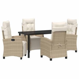 vidaXL Zahradní jídelní souprava 5 pcs Béžová polyratan