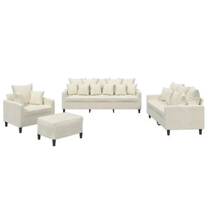 vidaXL 4d&iacute;ln&aacute; sedac&iacute; souprava s podu&scaron;kami kr&eacute;mov&aacute; samet