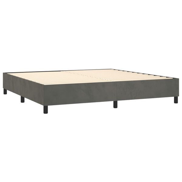 vidaXL Box spring postel s matrac&iacute; tmavě &scaron;ed&aacute; 180x200 cm samet