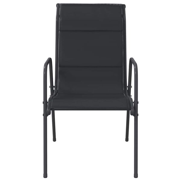 vidaXL Zahradn&iacute; židle 4 ks ocel a textilen čern&eacute;