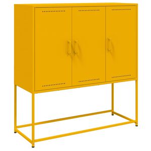 vidaXL Skř&iacute;ň highboard hořčicově žlut&aacute; 100,5 x 39 x 107 cm ocel
