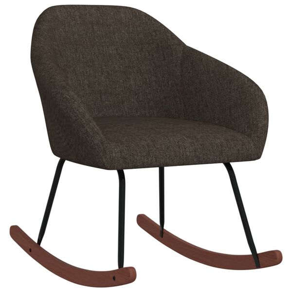 vidaXL Houpací křeslo tmavě hnědé textil